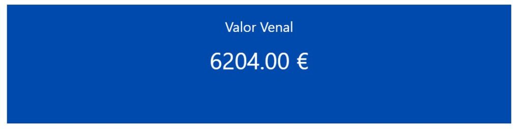 Ejemplo del valor venal exacto de un coche.
