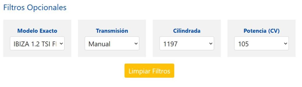 Filtros avanzados para calcular el valor venal.